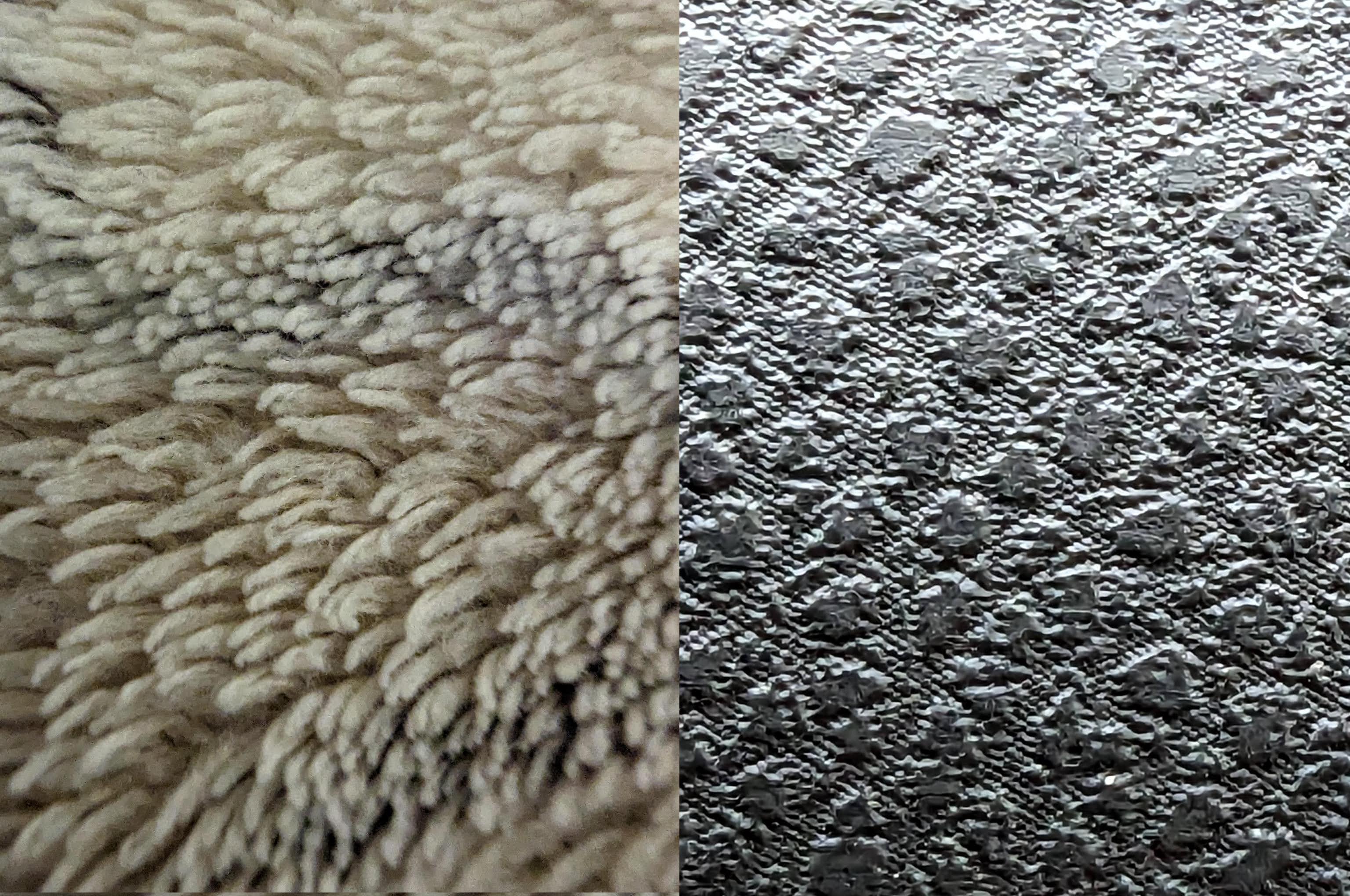 Macro Focus On Wool Blanket and Car Leather