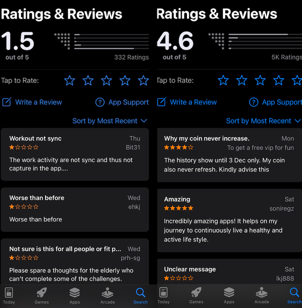 LumiHealth App Store Review (August Vs December)